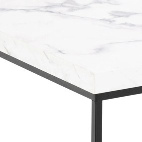 Konferenční stolek Barossa 60 cm bílý mramor/černý