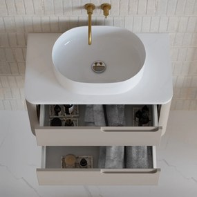 Závěsná umyvadlová skříňka s deskou Zora 79,3 cm kašmírová