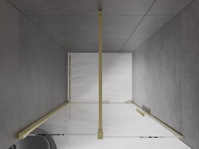 Mexen Velar, posuvné dvere do otvoru 120x200 cm, 8mm číre sklo, zlatá matná, 871-120-000-01-55
