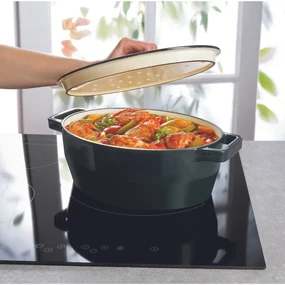 Pyrex Liatinový kastról s pokrievkou 6 l, 33 x 25 cm, sivá, 6 l