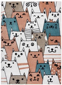 Dywany Łuszczów Detský kusový koberec Fun Gatti Cats pink - 180x270 cm