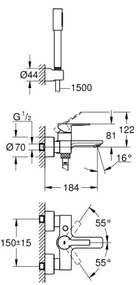 GROHE 33850001 - Vaňová batéria LINEARE DN 15 lesklý chróm