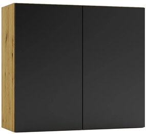 Kuchynská skrinka Cosmo Isabel W80 Čierny hrášok/Dub Artisan