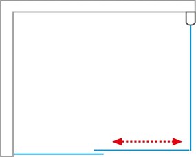 Posuvné sprchové dvere OBD2 s pevnou stenou OBB 100 cm 80 cm