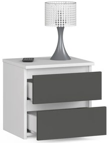 Nočný stolík CL2 2SZ CLP biely / sivý