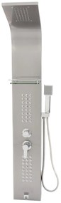Sprchový panel LAGO 4v1 - s výtokom do vane - inox