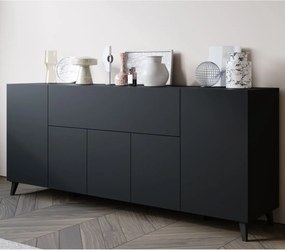 Komoda 180 cm čierna Phuket laminát
