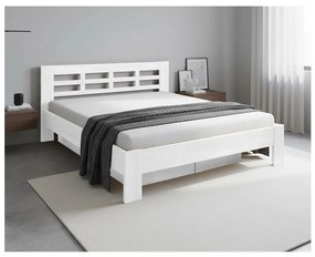 Dvojlôžková posteľ z masívu s úložným priestorom ANGELA 180x200 cm biela