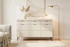 Komoda Sentia 157 cm s 3 zásuvkami - kašmírová / čierna