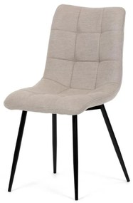 Židle jídelní DCL-193 CAP2, cappucino látka, černé kovové nohy