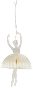 Ib Laursen Papierová vianočná ozdoba Ballerina Releve position White14 cm