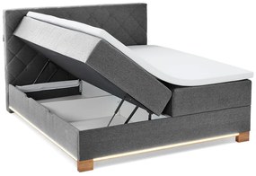 Sivá boxspring posteľ s úložným priestorom 180x200 cm Messina – Meise Möbel