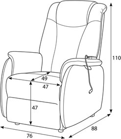 Polohovacie kreslo sivé, elektrické TV-L8963 GREY2
