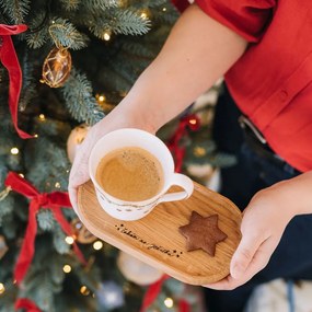 Bella Rose Drevená servírovacia tácka Čakám na Ježiška SK – menšia