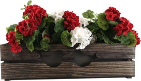 AMADEA Drevený obal s hrantíkom tmavý s vtáčikmi, 62x21,5x17cm, český výrobok