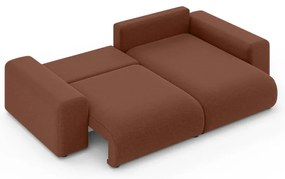 Rozkladacia rohová pohovka s úložným priestorom v tehlovej farbe (variabilný roh) Luma – Ropez