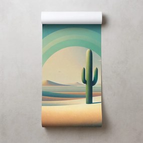 Tapeta pastelová púšť s kaktusom