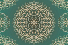 Samolepiaca tapeta Mandala na tyrkysovom pozadí