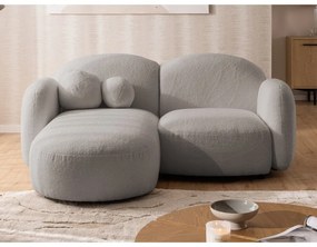 Sivá rohová pohovka z textílie buklé (ľavý roh/s leňoškou) Orbit – Ropez