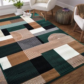 Koberec Alfa s geometrickým vzorom - zelený Šírka: 200 cm | Dĺžka: 300 cm