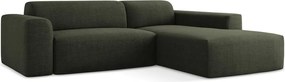 Zelená rohová pohovka (pravý roh/s leňoškou) Keli – Makamii