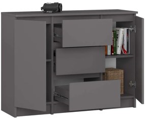 Komoda K100 2D 3SZ sivá