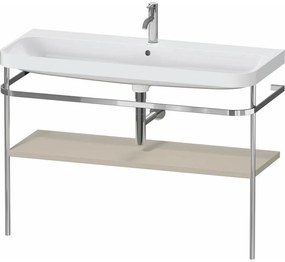 DURAVIT Happy D.2 Plus c-shaped kovový stojací podstavec s nábytkovým umývadlom s otvorom, 1 polička, 1175 x 490 x 850 mm, chróm/taupe matná lakovaná, HP4839O60600000