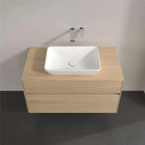 VILLEROY &amp; BOCH Collaro závesná skrinka pod umývadlo na dosku (umývadlo v strede), 2 zásuvky, s LED osvetlením, 1000 x 500 x 548 mm, Nordic Oak, C109B0VJ