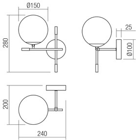Redo 01-2945 - Nástenné svietidlo ESSENTIAL 1xE14/28W/230V ľavá