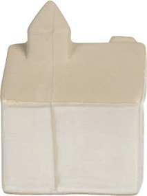 Béžový keramický svietiaci LED domček - 9*6*12 cm