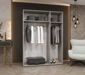 Šatníková skriňa 150 cm Borry 1 (kašmír + strieborná). Akcia -65%. Vlastná spoľahlivá doprava až k Vám domov. 1125765