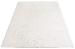 Dekorstudio Moderný kožušinový koberec Waves 503 - biely Rozmer koberca: 80x150cm