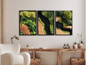 drevko |  Trojdielny machový obraz Hlbočina (UV tlač)  41 x 90 cm