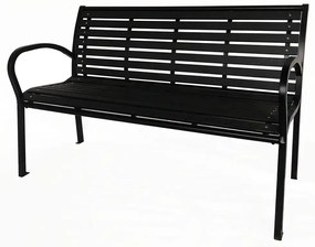 Lavička záhradná 125 x 60 x 80 cm, čierna, oceľ / plast