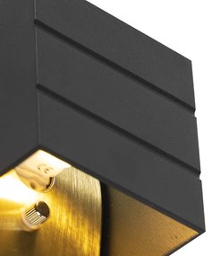 Dizajnová nástenná lampa čierna so zlatom - Amy