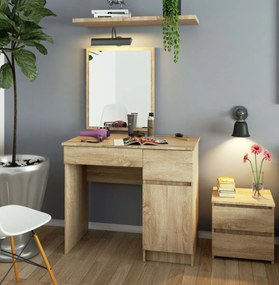 Kozmetický stolík so zrkadlom P-2/SL dub sonoma pravý