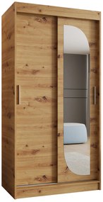 Šatníková skriňa 100 cm Lulu (dub artisan). Akcia -21%. Vlastná spoľahlivá doprava až k Vám domov. 1125965