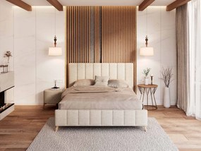 Čalúnená manželská posteľ Safar - krémová Rozmer: 140x200