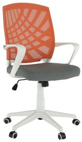 Kancelárske kreslo, oranžová/sivá/biela, VIDAL