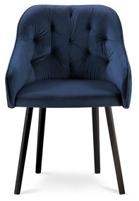 Modrá Zamatová stolička Luisa dĺžka 54 × šírka 50 × výška 80 cm MILO CASA