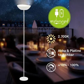 Briloner 1500016 - LED stmievateľná stojacia lampa ESTATE 8W/5V 4000 mAh biela
