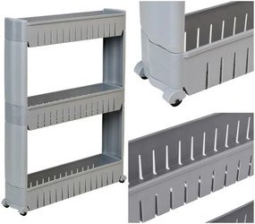 Pojazdný regál LEIRA 3 police sivý