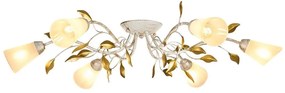 Brilagi - Prisadený luster FLORA 6xE14/60W/230V zlatá/krémová/patina