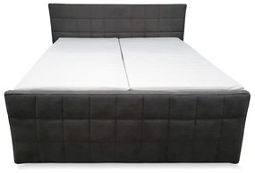 Elektrická polohovateľná čalúnená posteľ s matracmi a topperom HELEN 180x200 cm sivá