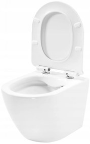 Závesné WC Rea CARTER RIMLESS + Duroplast sedátko slim - biele