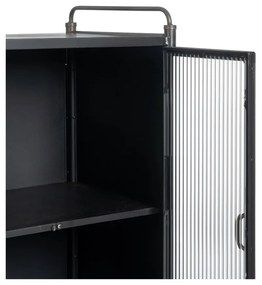 Čierna kovová vitrína 58x150 cm Brick – Ixia