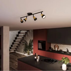 Philips - Bodové svietidlo CONDUIT 4xGU10/5W/230V čierna/mosadz