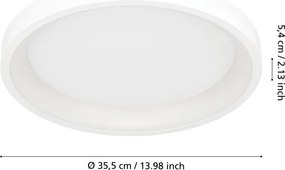 Eglo 901912 - LED RGBW stmievateľné stropné svietidlo LORETELLO-Z LED/19,6W/230V priemer 35 cm biela