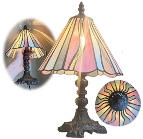 Stolová lampa vitráž Tiffany Ø20*34 RUŽOVÉ LÚČE