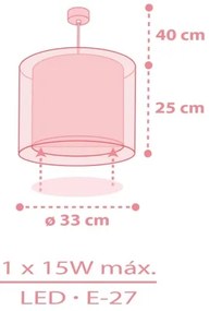 Dalber 41572S - Detský luster BABY TEDDY 1xE27/15W/230V ružová